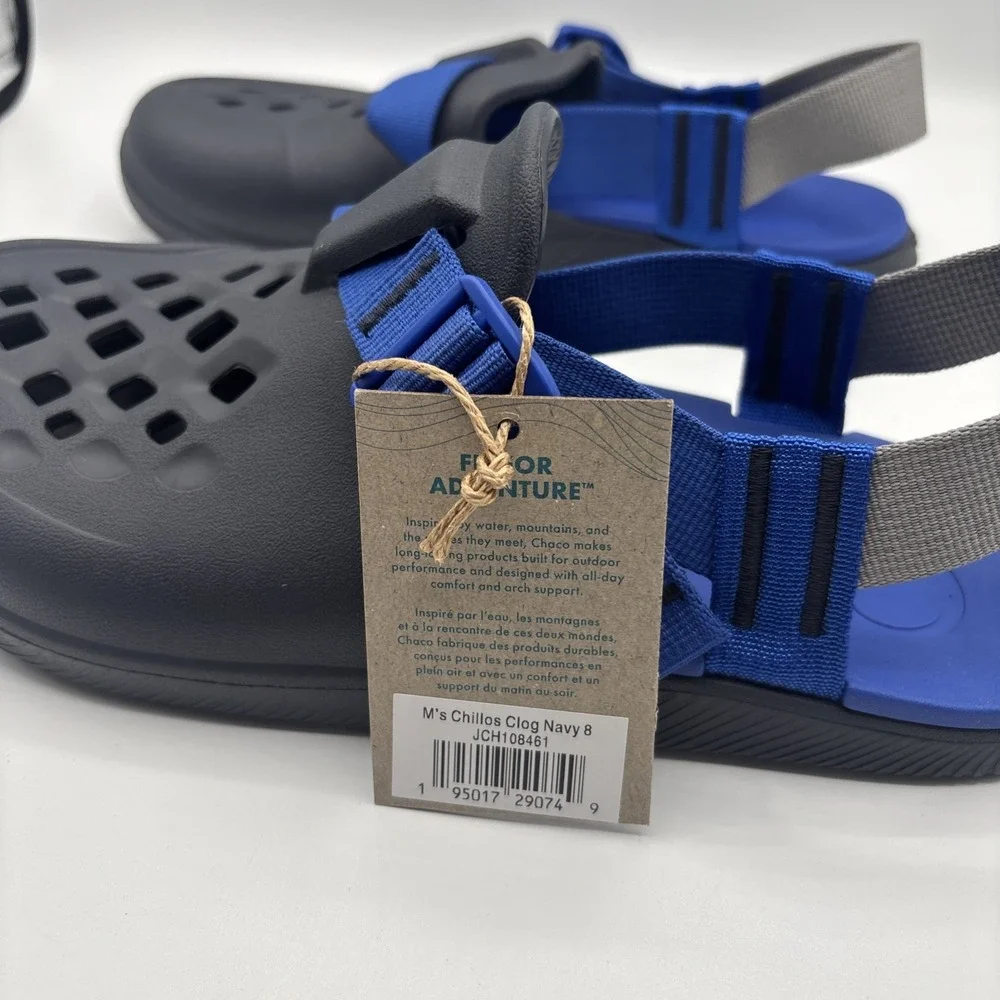 Chaco Chillos Clogs Navy Men's Size‎ 8 Slip-On Comfort Foam Sandals New *READ*